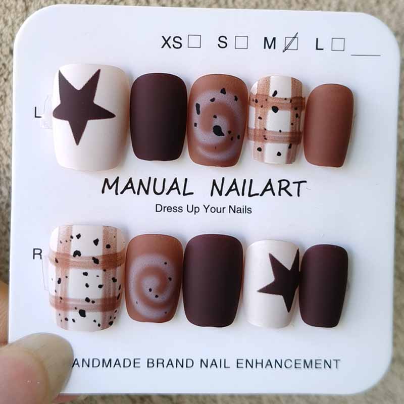 Nail Art Press On - 10 قطعة الخريف والشتاء مسمار الفن