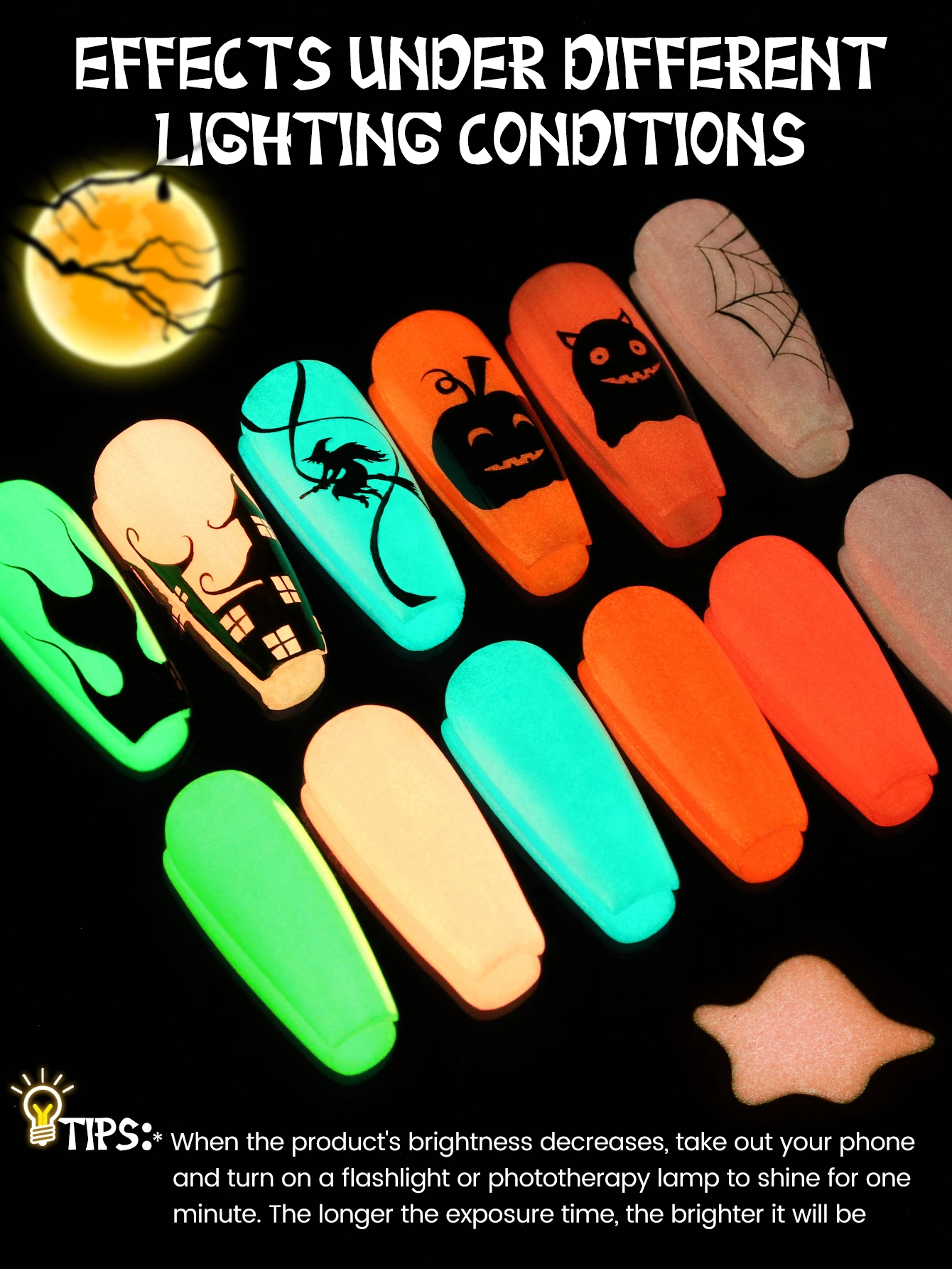 YOKEFELLOW توهج في الظلام هلام - مراجعة Nail Art Orange وسعره