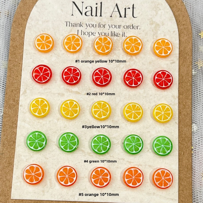 20 قطعة من شرائح الليمون والبر - مراجعة Nail Art Orange وسعره