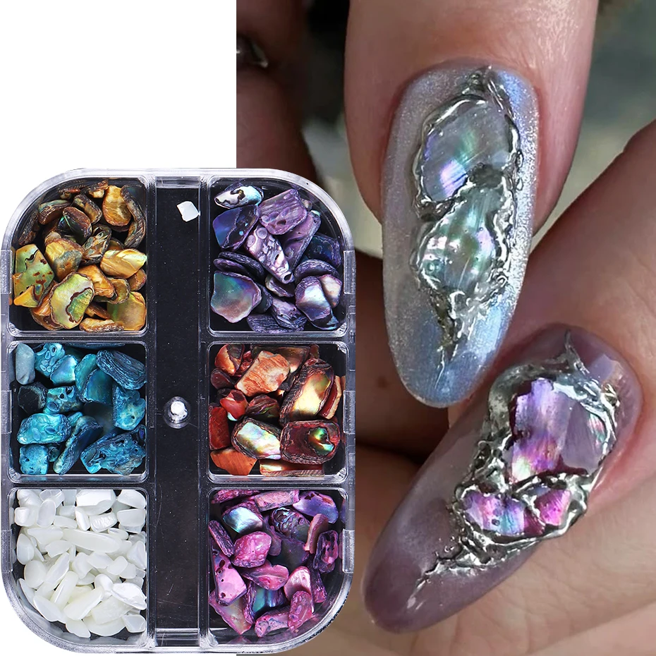 6 شبكات من رقائق صدف الأبالون  - مراجعة Nail Art Valentines Day وسعره