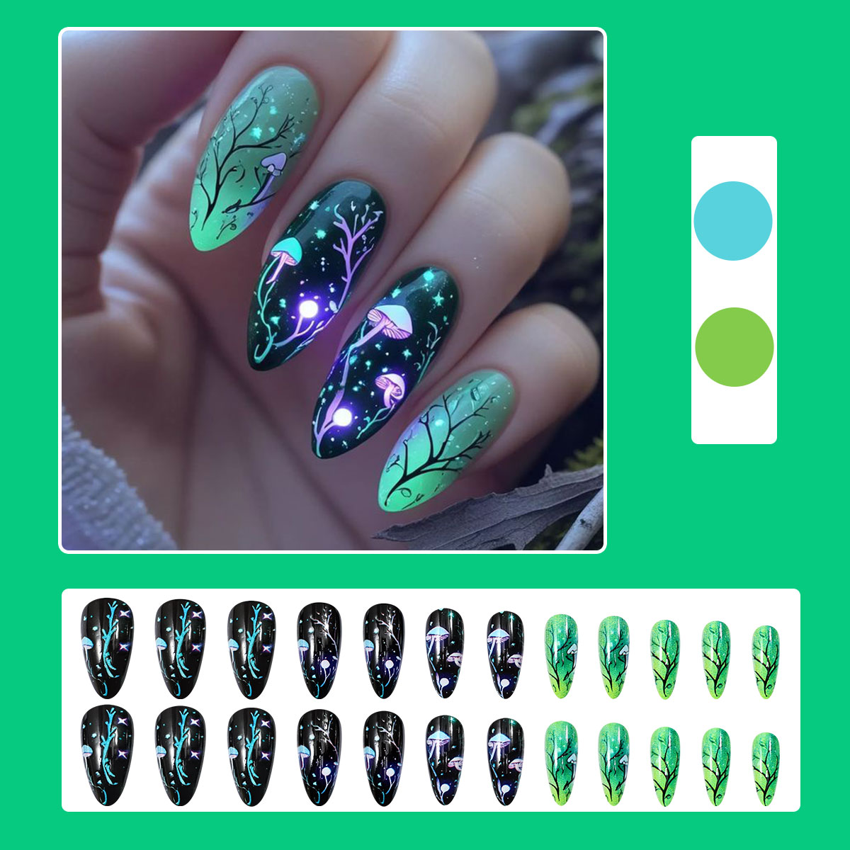 اللوز الصحافة على الأظافر الفط - مراجعة Nail Art Press On وسعره