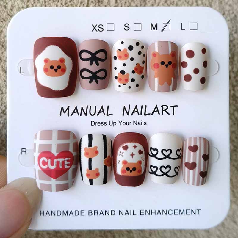 10 قطعة الخريف والشتاء مسمار ا - مراجعة Nail Art Press On وسعره